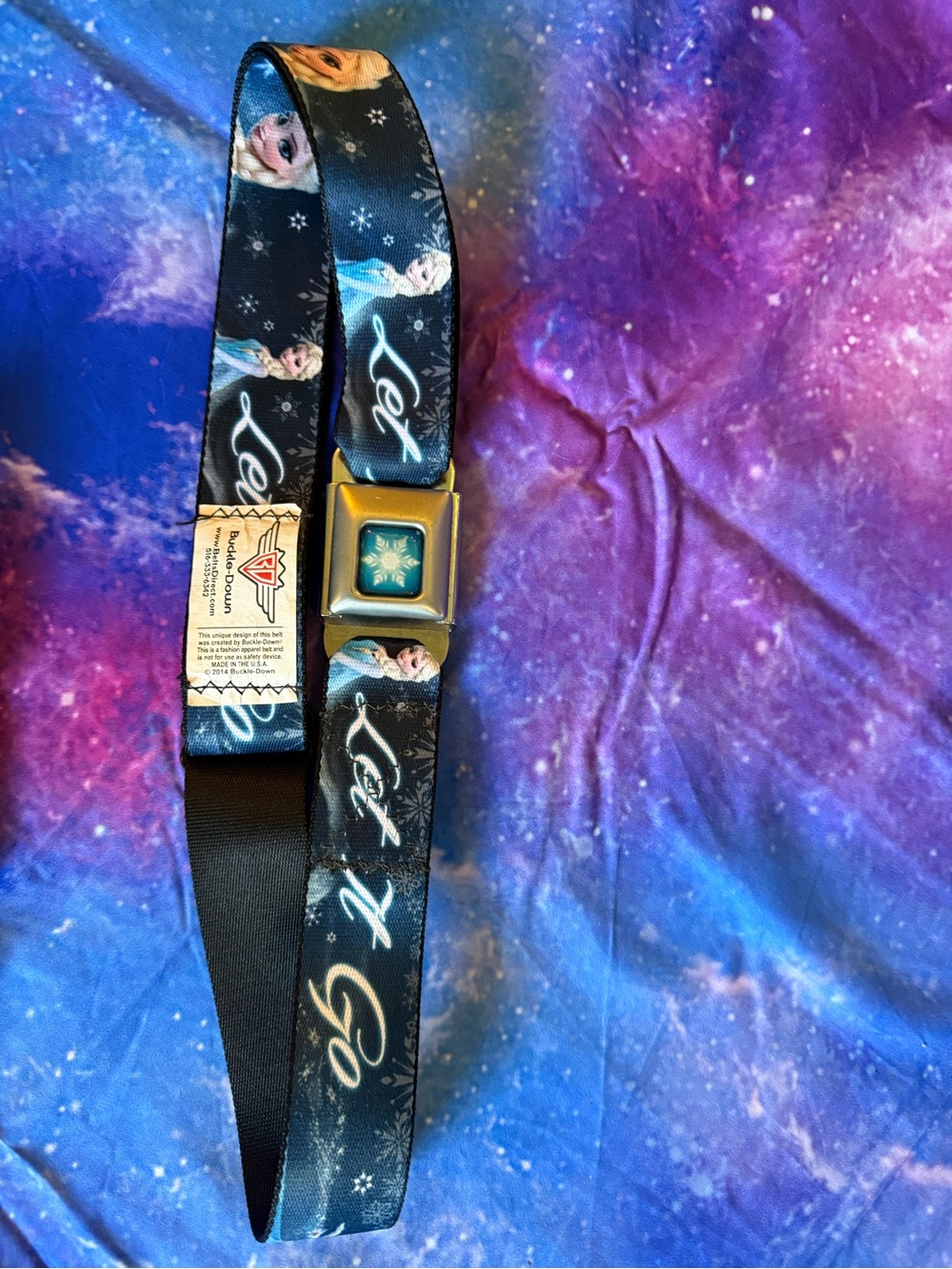 Buckle-Down Frozen Elsa Let It Go SeatBelt style belt
